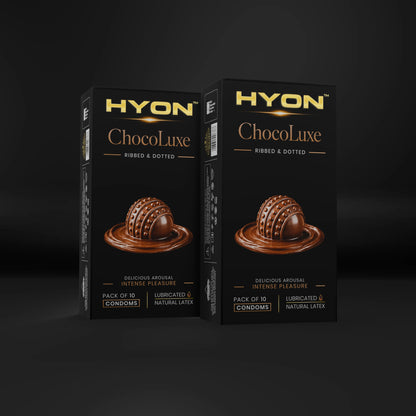 ChocoHeat Ribbed & Dotted Condoms for Men – Pack of 10