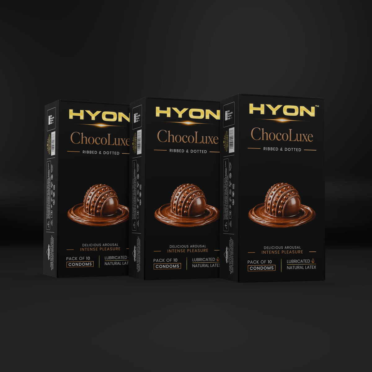 ChocoHeat Ribbed & Dotted Condoms for Men – Pack of 10