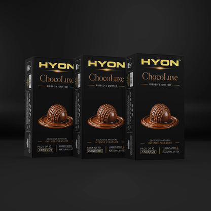 ChocoHeat Ribbed & Dotted Condoms for Men – Pack of 10