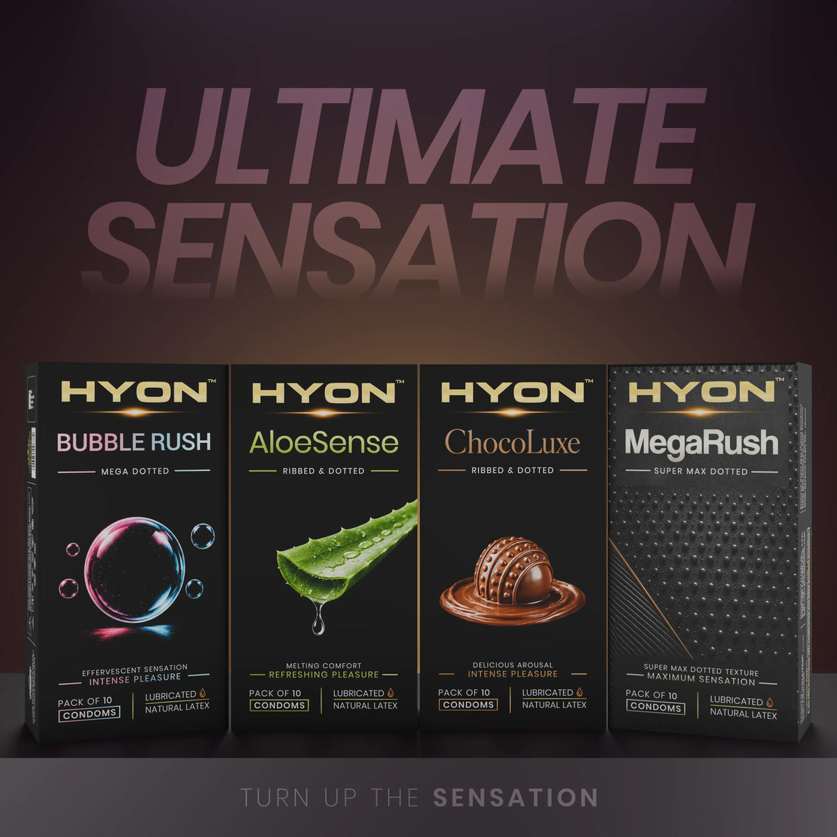 HYON Ultimate Sensation – Textured Condom Combo Pack