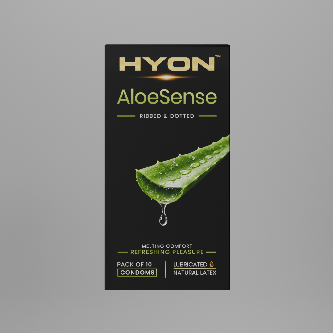 AloeSense Ribbed & Dotted Condoms for Men – Dual Texture, Pack of 10