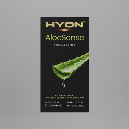 AloeSense Ribbed & Dotted Condoms for Men – Dual Texture, Pack of 10