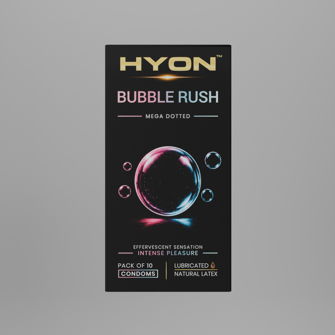 BubbleRush Super Dotted Condoms for Men – Fantasy Condoms, Pack of 10