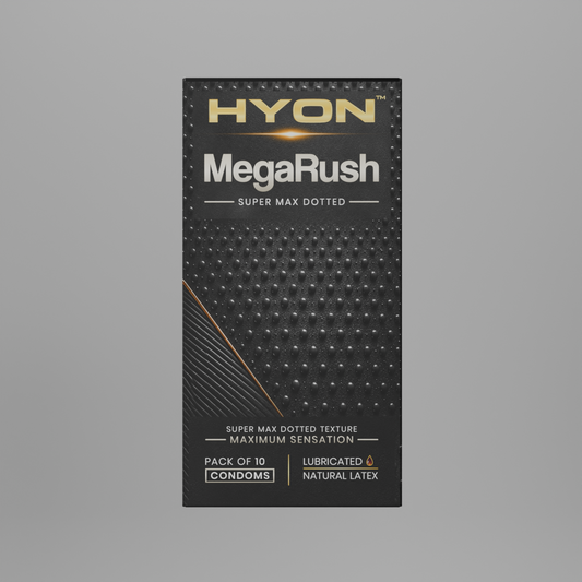MegaRush Super Dotted Condoms for Men – Extra Dotted, Pack of 10