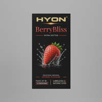 BerryBliss Strawberry Flavoured Dotted Condoms for Men – Pack of 10