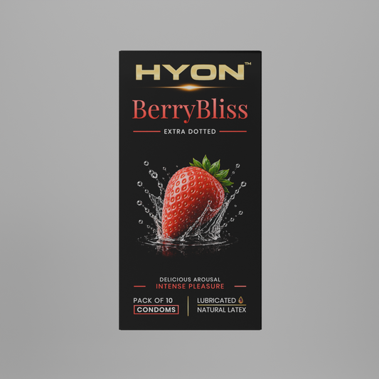 BerryBliss Strawberry Flavoured Dotted Condoms for Men – Pack of 10